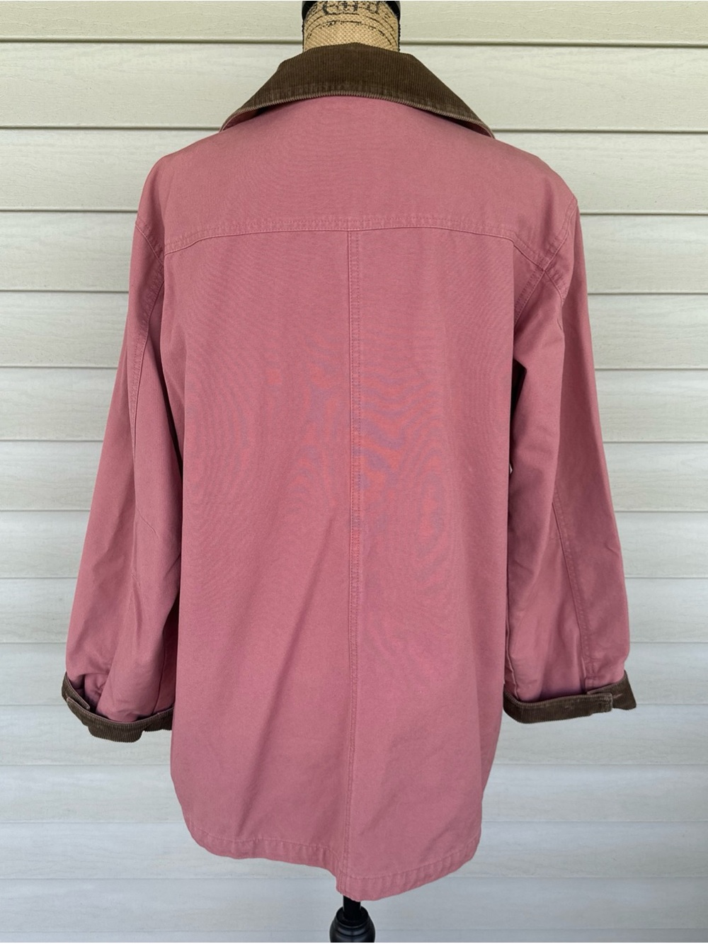 L.L. Bean Women’s Size L Pink Chore Jacket Flannel-Lined  Barn Work Coat Canvas - Picture 6 of 15